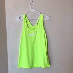 Nike pro workout tank neon